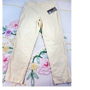 Slim-sation Womens Size 12P Petite Straight Leg Pants Ivory Stretch